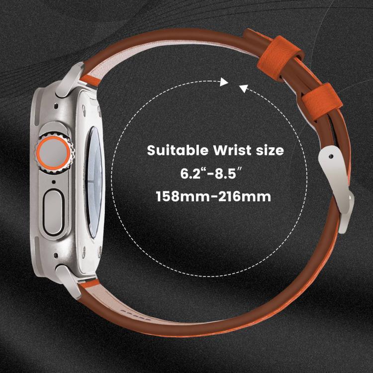 チタニウムバックルナッパ本革ウォッチバンド、Apple Watch 46mm / 49mm / 45mm / 44mm用