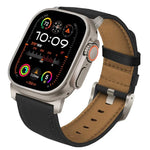 チタニウムバックルナッパ本革ウォッチバンド、Apple Watch 46mm / 49mm / 45mm / 44mm用