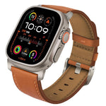 チタニウムバックルナッパ本革ウォッチバンド、Apple Watch 46mm / 49mm / 45mm / 44mm用