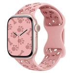 犬の足跡ボーンバタフライバックルシリコンウォッチバンド、Apple Watch 46mm / 49mm / 45mm / 44mm用、Apple Watch 42mm / 41mm / 40mm / 38mm用