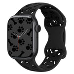 犬の足跡ボーンバタフライバックルシリコンウォッチバンド、Apple Watch 46mm / 49mm / 45mm / 44mm用、Apple Watch 42mm / 41mm / 40mm / 38mm用