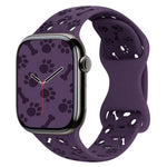 犬の足跡ボーンバタフライバックルシリコンウォッチバンド、Apple Watch 46mm / 49mm / 45mm / 44mm用、Apple Watch 42mm / 41mm / 40mm / 38mm用
