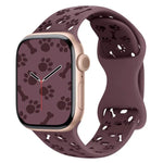 犬の足跡ボーンバタフライバックルシリコンウォッチバンド、Apple Watch 46mm / 49mm / 45mm / 44mm用、Apple Watch 42mm / 41mm / 40mm / 38mm用