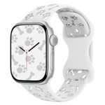 犬の足跡ボーンバタフライバックルシリコンウォッチバンド、Apple Watch 46mm / 49mm / 45mm / 44mm用、Apple Watch 42mm / 41mm / 40mm / 38mm用