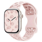 犬の足跡ボーンバタフライバックルシリコンウォッチバンド、Apple Watch 46mm / 49mm / 45mm / 44mm用、Apple Watch 42mm / 41mm / 40mm / 38mm用