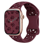 犬の足跡ボーンバタフライバックルシリコンウォッチバンド、Apple Watch 46mm / 49mm / 45mm / 44mm用、Apple Watch 42mm / 41mm / 40mm / 38mm用