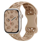 犬の足跡ボーンバタフライバックルシリコンウォッチバンド、Apple Watch 46mm / 49mm / 45mm / 44mm用、Apple Watch 42mm / 41mm / 40mm / 38mm用