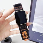 デニムナイロンフック＆ループファスナーカンバスウォッチバンド、Apple Watch 46mm / 49mm / 45mm / 44mm用、Apple Watch 42mm / 41mm / 40mm / 38mm用