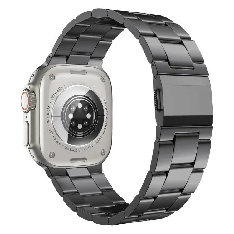 ノーマンクラスプ三連ステンレススチールウォッチバンド、Apple Watch 46mm / 49mm / 45mm / 44mm用