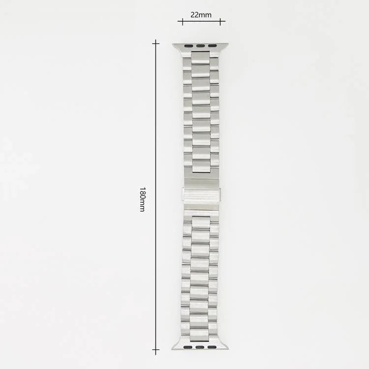 ノーマンクラスプ三連ステンレススチールウォッチバンド、Apple Watch 46mm / 49mm / 45mm / 44mm用