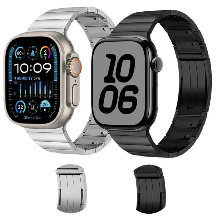 シングルビーズ側面取り外し可能ステンレススチールウォッチバンド、Apple Watch 46mm / 49mm / 45mm / 44mm用、Apple Watch 42mm / 41mm / 40mm / 38mm用