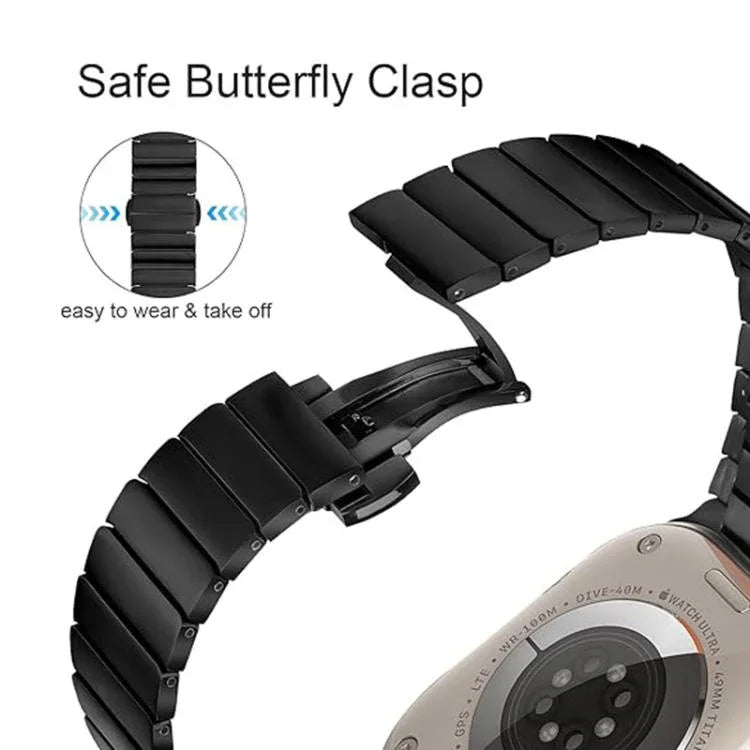 バタフライクラスプ一連チタニウム合金ウォッチバンド、Apple Watch 46mm / 49mm / 45mm / 44mm用
