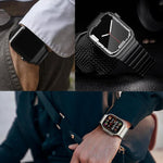 バタフライクラスプ一連チタニウム合金ウォッチバンド、Apple Watch 46mm / 49mm / 45mm / 44mm用