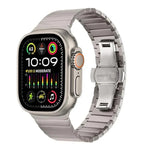 バタフライクラスプ一連チタニウム合金ウォッチバンド、Apple Watch 46mm / 49mm / 45mm / 44mm用