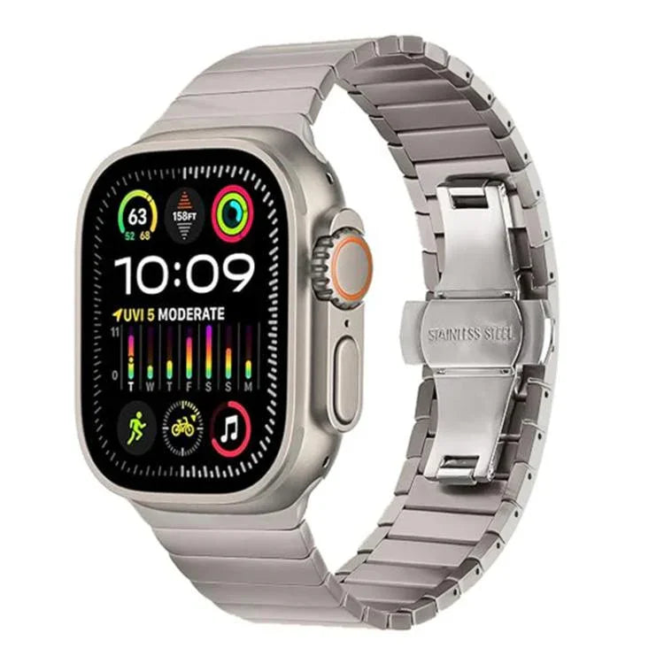 バタフライクラスプ一連チタニウム合金ウォッチバンド、Apple Watch 46mm / 49mm / 45mm / 44mm用