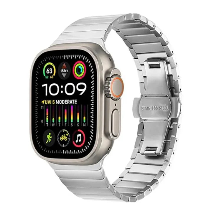 バタフライクラスプ一連チタニウム合金ウォッチバンド、Apple Watch 46mm / 49mm / 45mm / 44mm用