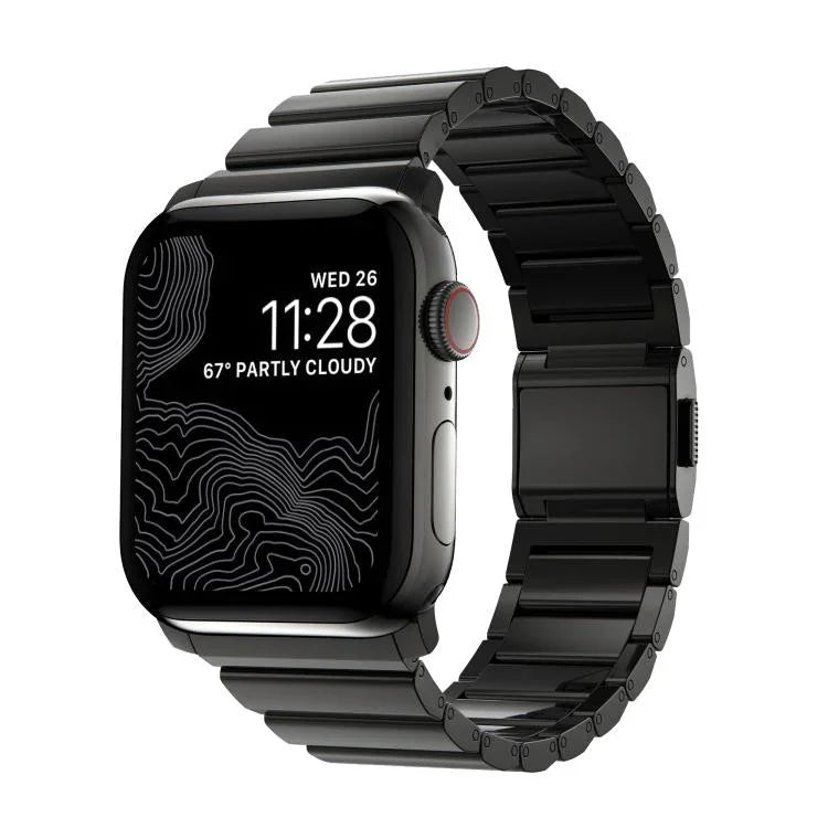 ノーマンクラスプ一連ステンレススチールウォッチバンド、Apple Watch 46mm / 49mm / 45mm / 44mm用