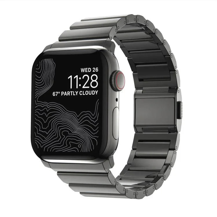 ノーマンクラスプ一連ステンレススチールウォッチバンド、Apple Watch 46mm / 49mm / 45mm / 44mm用