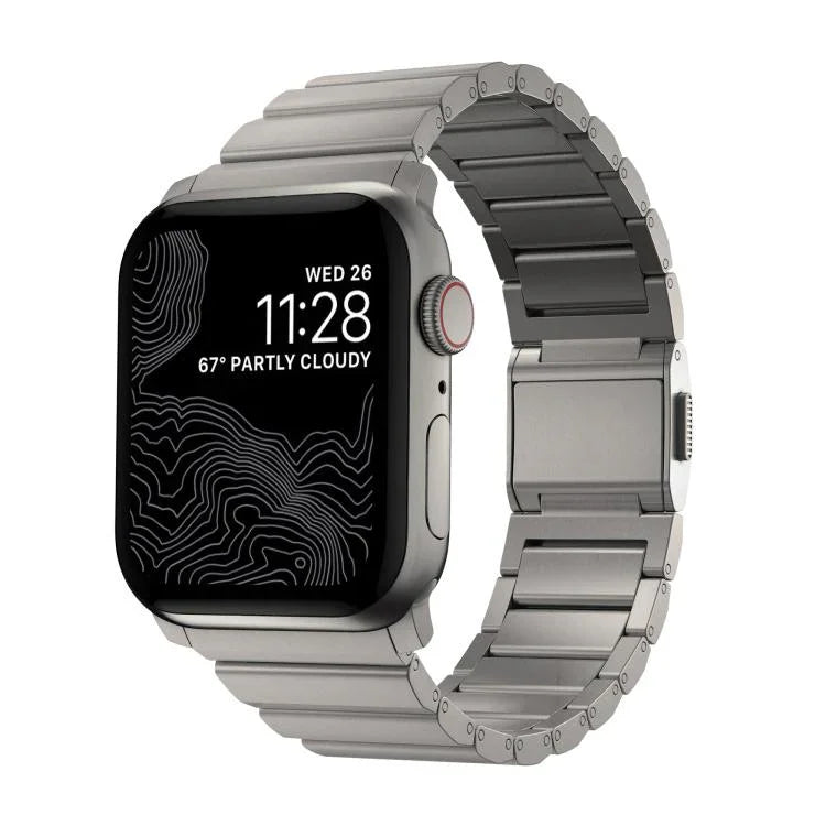 ノーマンクラスプ一連ステンレススチールウォッチバンド、Apple Watch 46mm / 49mm / 45mm / 44mm用