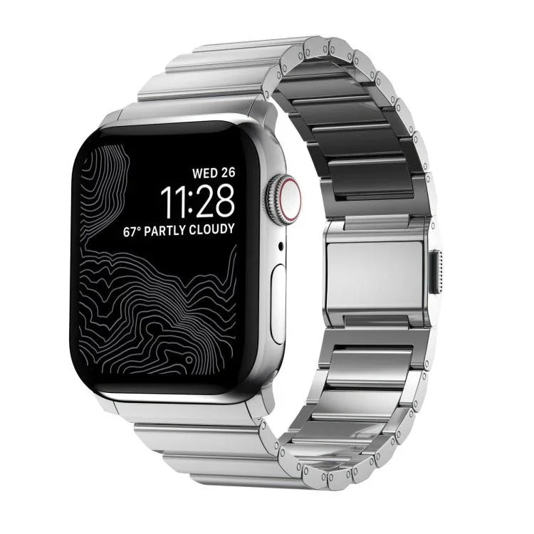 ノーマンクラスプ一連ステンレススチールウォッチバンド、Apple Watch 46mm / 49mm / 45mm / 44mm用