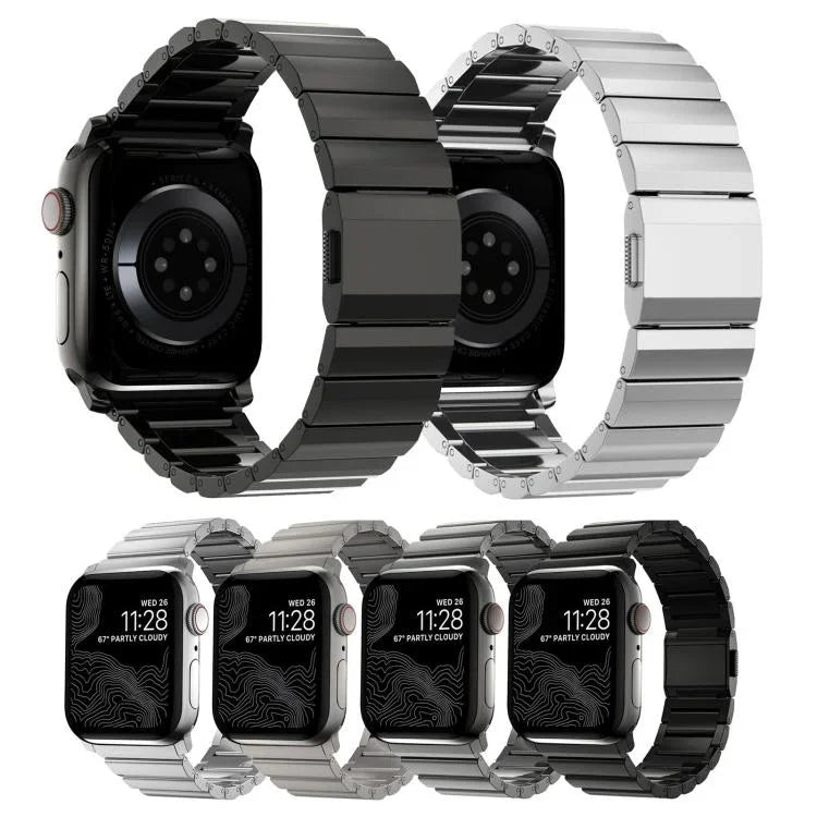 ノーマンクラスプ一連ステンレススチールウォッチバンド、Apple Watch 46mm / 49mm / 45mm / 44mm用