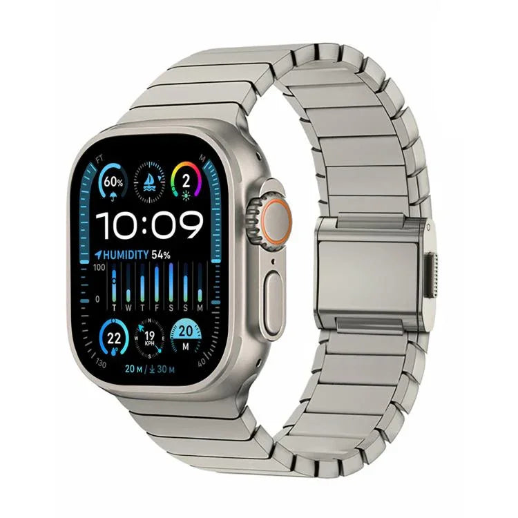 竹製ノーマンバックル純チタニウムウォッチバンド、Apple Watch 46mm / 49mm / 45mm / 44mm用