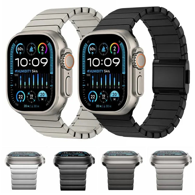 竹製ノーマンバックル純チタニウムウォッチバンド、Apple Watch 46mm / 49mm / 45mm / 44mm用