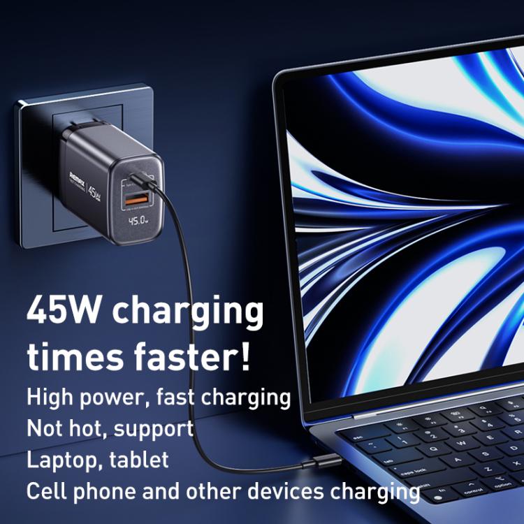 REMAX U2-AC 67W USB と Type-C GaN デジタルディスプレイ急速充電器、EUプラグ、UKプラグ