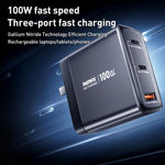 REMAX U2-AC 100W USB とデュアル Type-C GaN デジタルディスプレイ急速充電器、EUプラグ