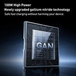 REMAX U2-AC 100W USB とデュアル Type-C GaN デジタルディスプレイ急速充電器、EUプラグ