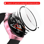 2 in 1  Tempered Glass Screen Protector + Fully Plating PC Case, For Huawei Watch GT2e