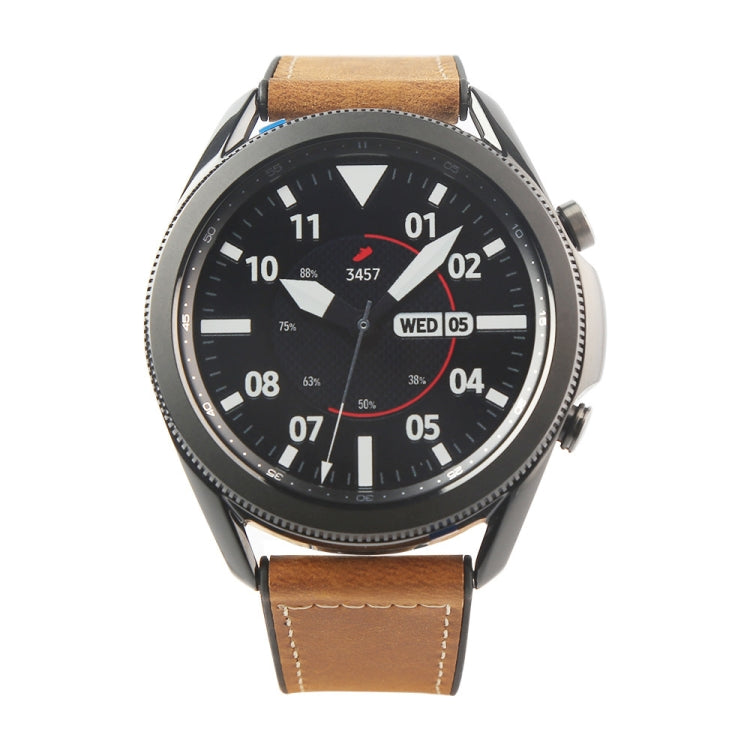 TPU＋本革交換用ストラップウォッチバンド、Samsung Galaxy Watch 3 41mm用、Samsung Galaxy Watch 3 45mm用