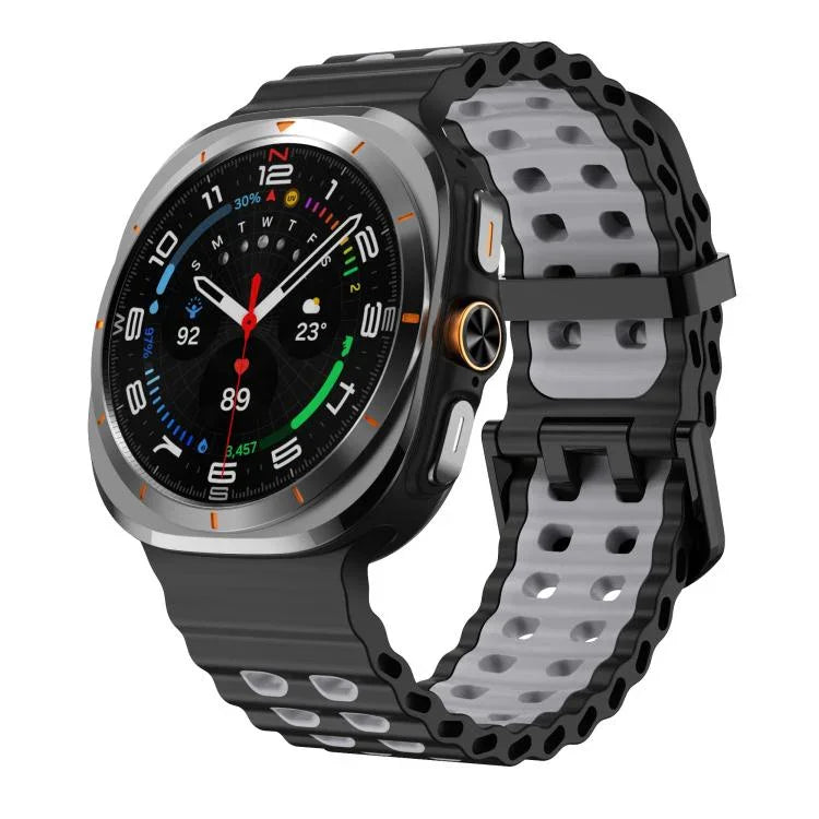 Kalebol Ocean ツートーンシリコンストラップ、Samsung Galaxy Watch Ultra 47mm / Ultra 2025用