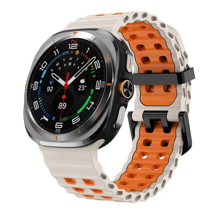 Kalebol Ocean ツートーンシリコンストラップ、Samsung Galaxy Watch Ultra 47mm / Ultra 2025用