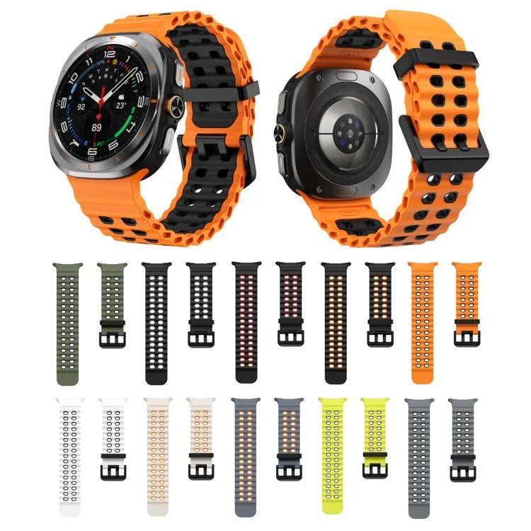 Kalebol Ocean ツートーンシリコンストラップ、Samsung Galaxy Watch Ultra 47mm / Ultra 2025用