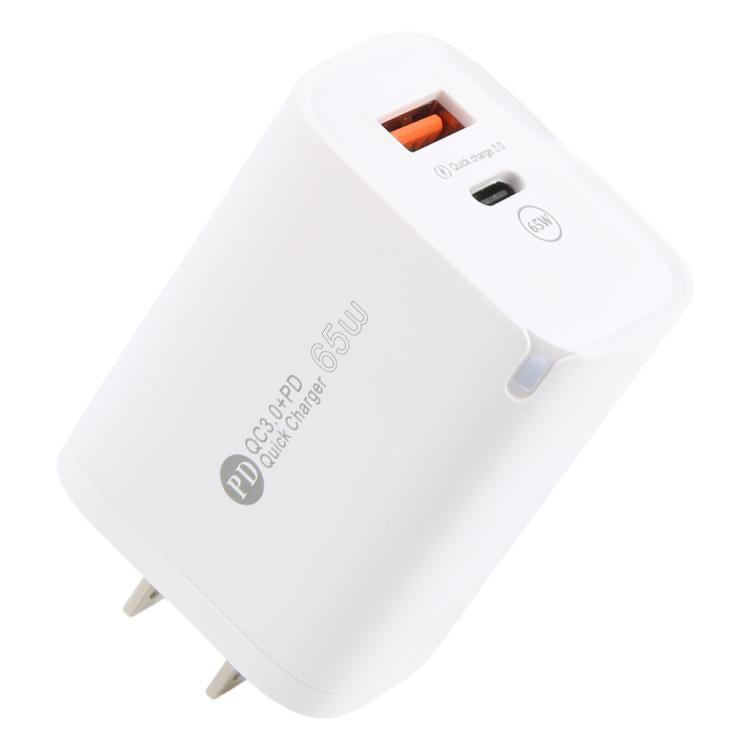 AR-PD12 65W QC3.0 USB と USB-C / Type-C PD クイック充電器、USプラグ、USプラグ