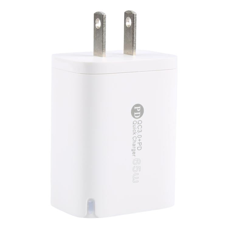 AR-PD12 65W QC3.0 USB と USB-C / Type-C PD クイック充電器、USプラグ、USプラグ