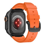 ステンレススチールバックルフルオロラバ―ウォッチバンド、Apple Watch Ultra / Ultra 2 49mm用