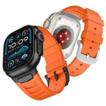 ステンレススチールバックルフルオロラバ―ウォッチバンド、Apple Watch Ultra / Ultra 2 49mm用
