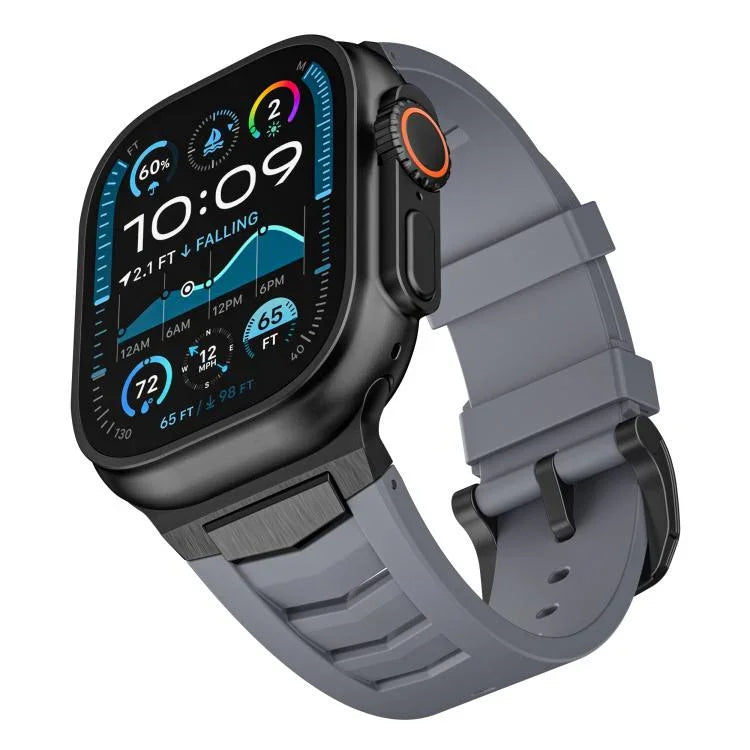 ステンレススチールバックルフルオロラバ―ウォッチバンド、Apple Watch Ultra / Ultra 2 49mm用