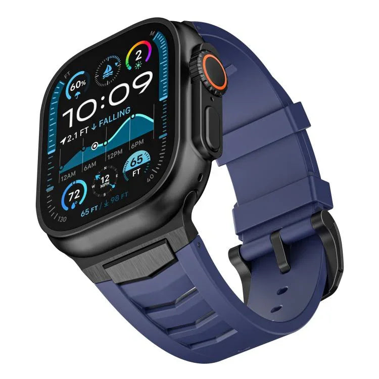 ステンレススチールバックルフルオロラバ―ウォッチバンド、Apple Watch Ultra / Ultra 2 49mm用