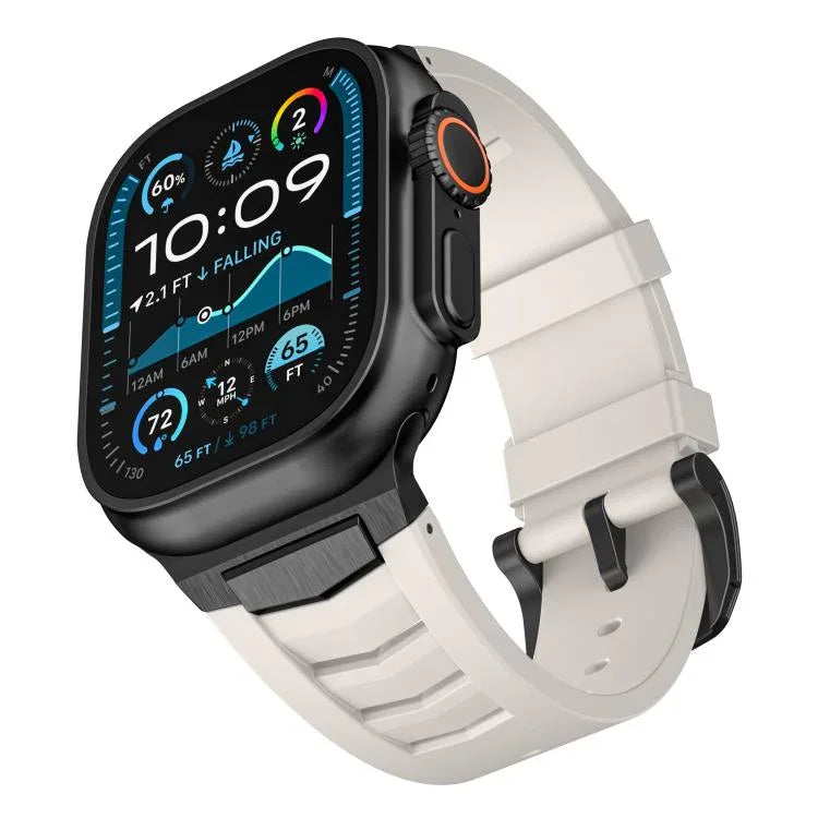 ステンレススチールバックルフルオロラバ―ウォッチバンド、Apple Watch Ultra / Ultra 2 49mm用