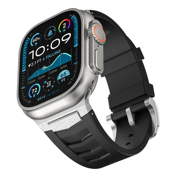 ステンレススチールバックルフルオロラバ―ウォッチバンド、Apple Watch Ultra / Ultra 2 49mm用