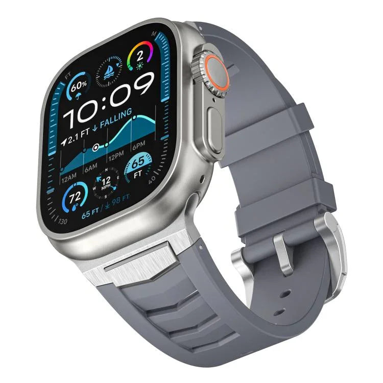 ステンレススチールバックルフルオロラバ―ウォッチバンド、Apple Watch Ultra / Ultra 2 49mm用