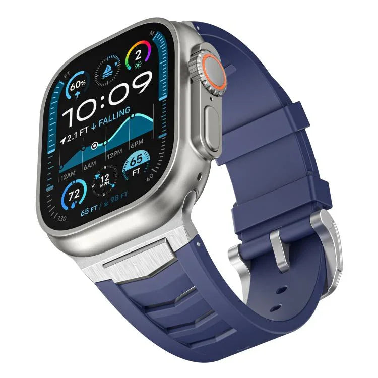 ステンレススチールバックルフルオロラバ―ウォッチバンド、Apple Watch Ultra / Ultra 2 49mm用
