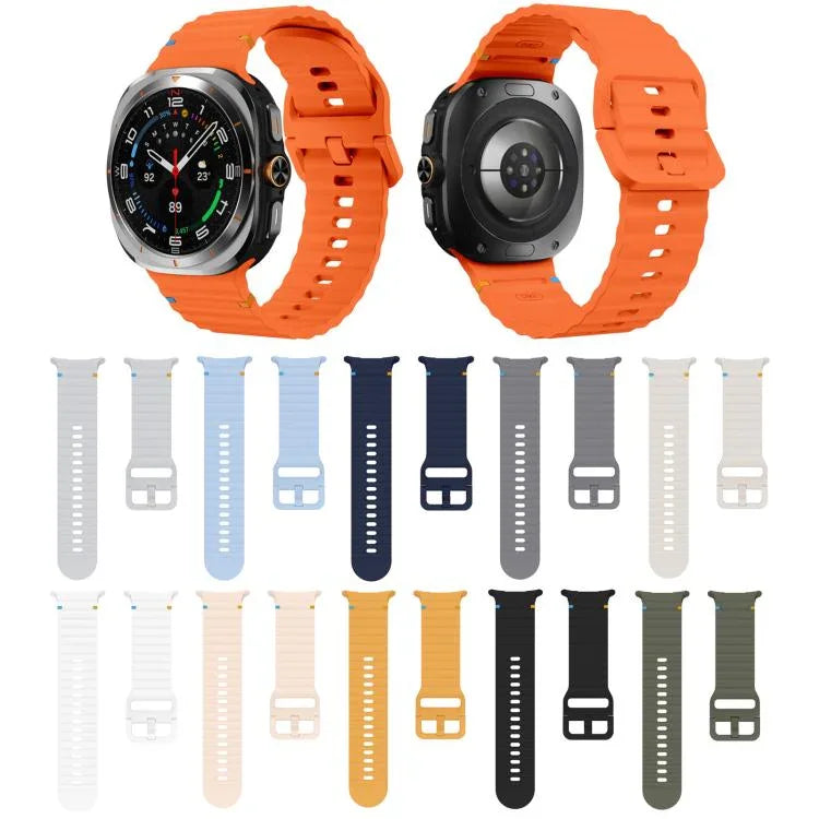Kalebol 波縫いシリコンストラップ、Samsung Galaxy Watch Ultra 47mm / Ultra 2025用