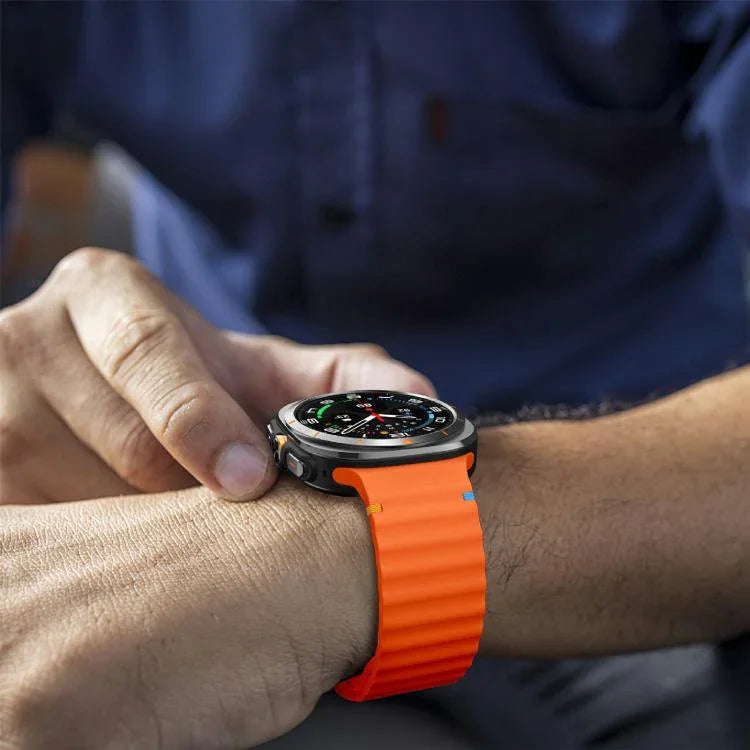 Kalebol 波縫いシリコンストラップ、Samsung Galaxy Watch Ultra 47mm / Ultra 2025用
