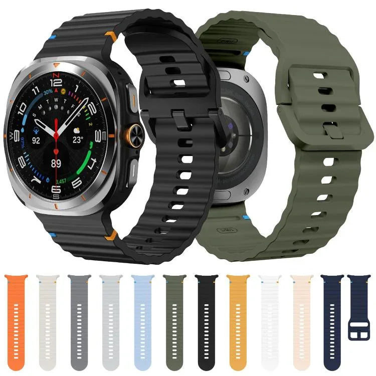 Kalebol 波縫いシリコンストラップ、Samsung Galaxy Watch Ultra 47mm / Ultra 2025用