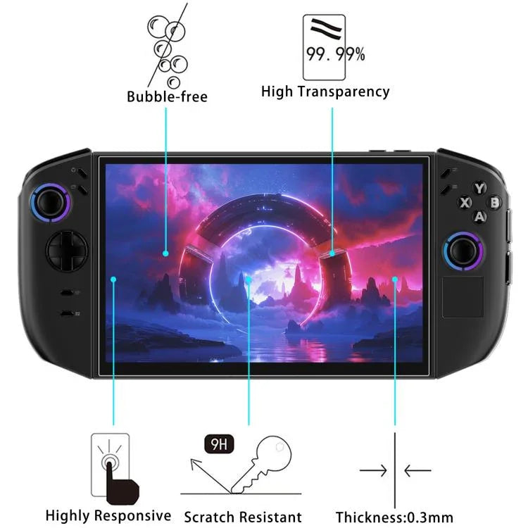 25枚セット 9H 0.3mm 耐爆強化ガラスフィルム、Lenovo Legion Go 2 / Y700 Gen5 8.8インチ用、Lenovo Legion Go S 8.0インチ用