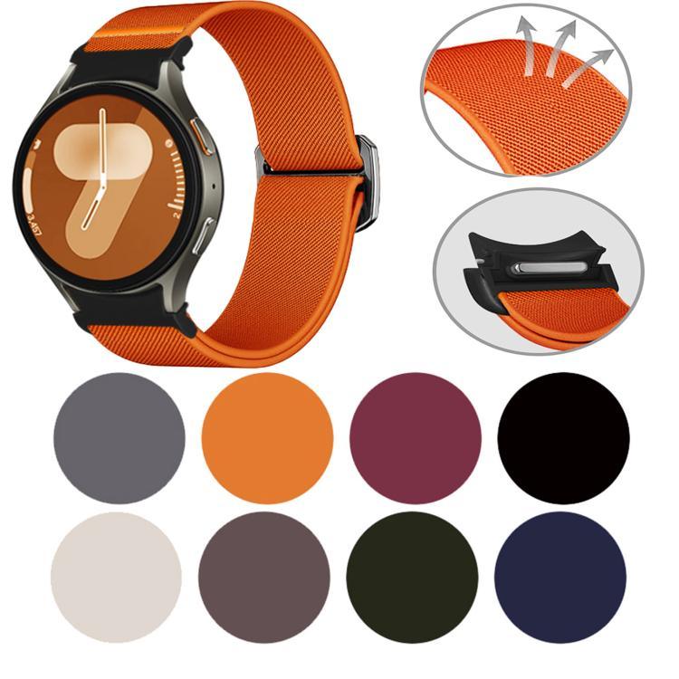 Kalebol ボタン伸縮ナイロンウォッチバンド、Samsung Galaxy Watch 5 Pro / 6 / 7 用